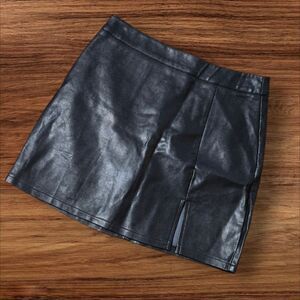 Ava & Esme Faux Leather Black Mini Skirt